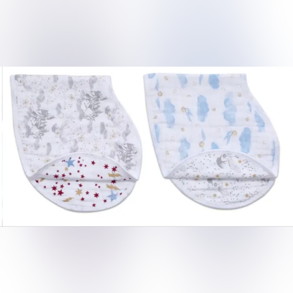 NWT Aden + Anais Harry Potter 2 Pack Cotton Muslin Burpy Cloths